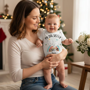 Body Para Bebê Minha Irmã Mais Velha Me Ama Bodysuit Personalizad
