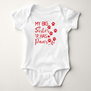 Body Para Bebê Minha Irmã Mais Velha Tem Patas - Fofo