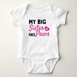 Body Para Bebê Minha Irmã Mais Velha Tem Patas - Fofo