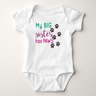 Body Para Bebê Minha Irmã Mais Velha Tem Patas - Fofo