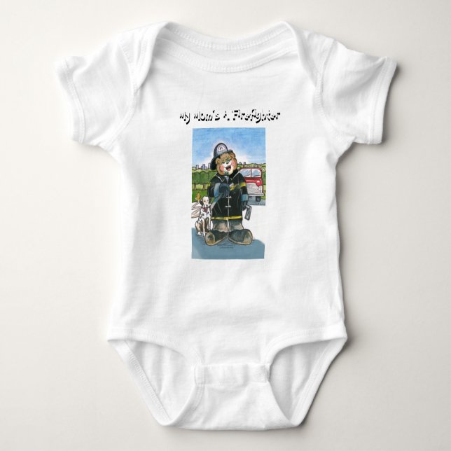 Body Para Bebê Minha mãe um sapador-bombeiro - (Frente)