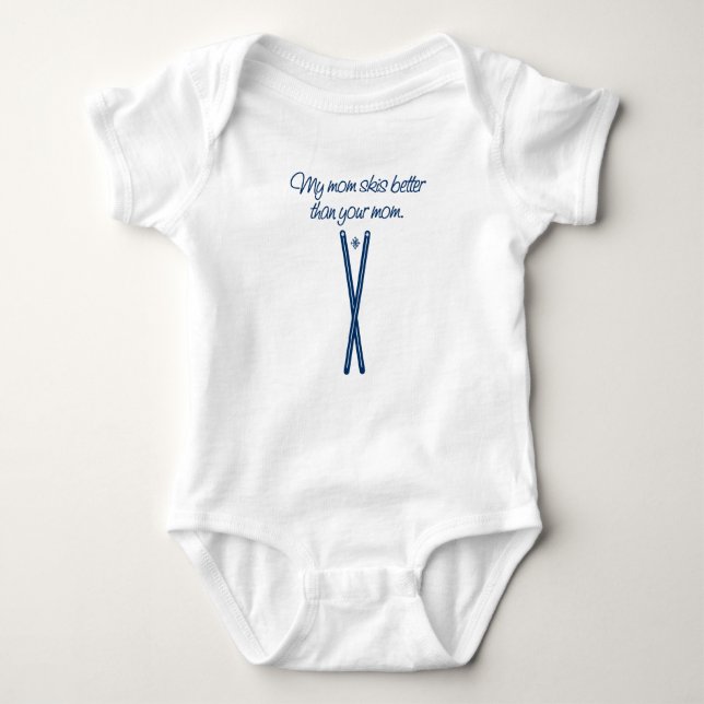 Body Para Bebê minha mamã esquia melhor do que seu onsie da mamã (Frente)