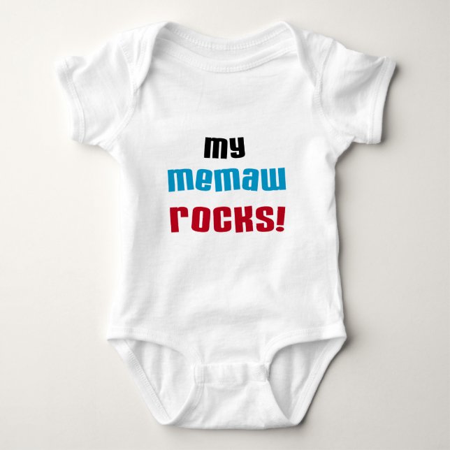 Body Para Bebê Minha Memaw Rocks T-shirts e presentes (Frente)
