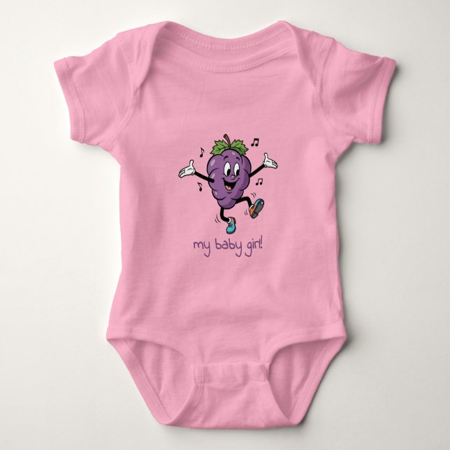 Body Para Bebê Minha Menina Feliz Uva (Frente)