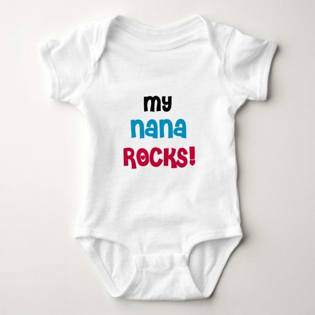 Body Para Bebê Minha Nana Rocks T-shirts e presentes (Frente)