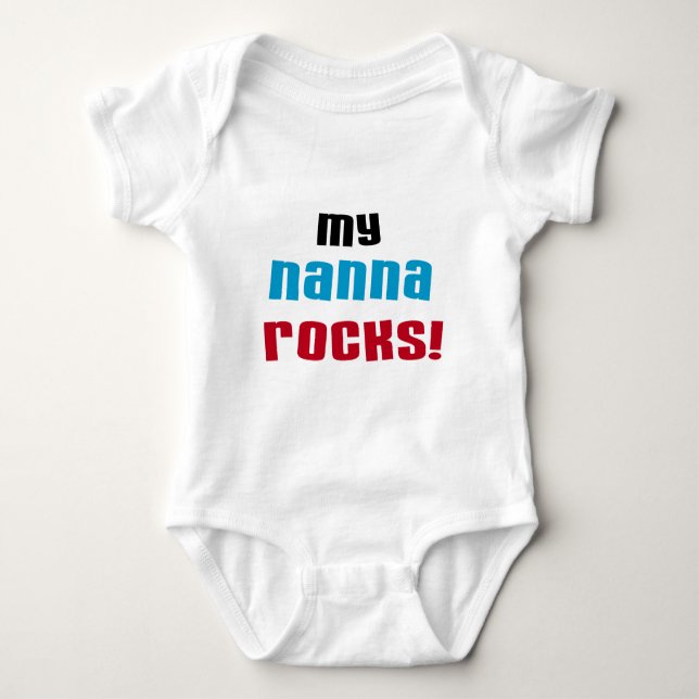 Body Para Bebê Minha Nanna Rocks T shirts e presentes (Frente)