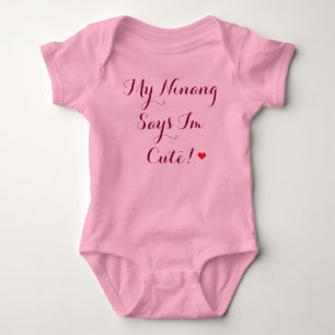 Body Para Bebê Minha Ninang Diz que Sou Bonito!