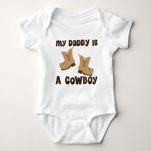 Body Para Bebê Minha Pai É Uma Ideia De Presente De Cowboy (Frente)