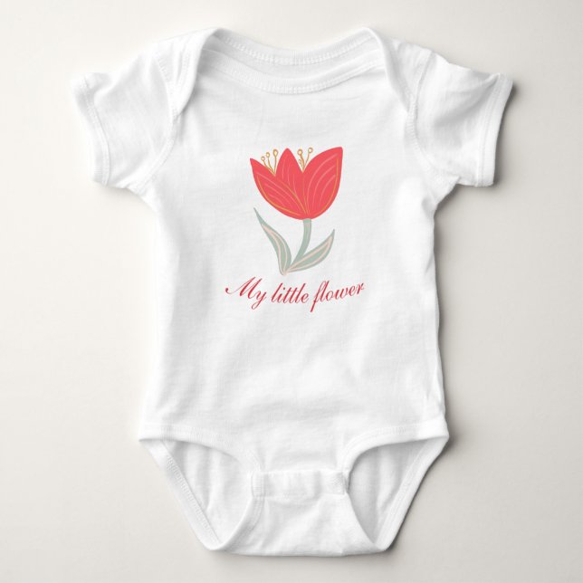Body Para Bebê Minha pequena tulipa de flor (Frente)