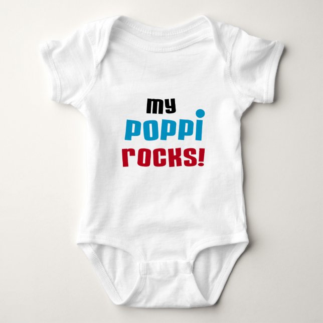 Body Para Bebê Minha Poppi Rocks T-shirts e presentes (Frente)