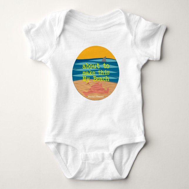 Body Para Bebê Minha praia - O Bebê da Martha's Vineyard Romper (Frente)