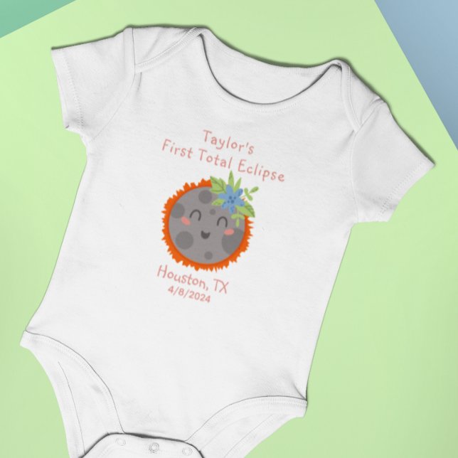 Body Para Bebê Minha Primeira Cidade Personalizada do Eclipse Tot (Personalize with baby name, city & state. Edit other text too, if you wish.)
