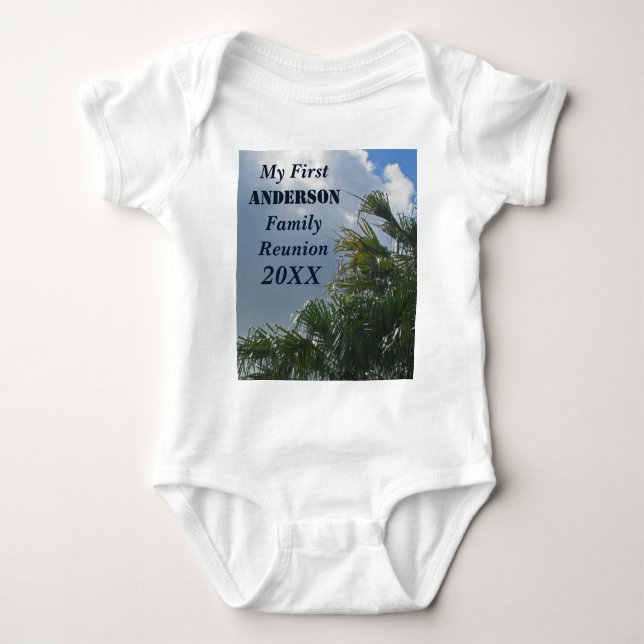 Body Para Bebê Minha Primeira Família, Resindicato Palm Trees Bea (Frente)