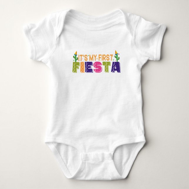 Body Para Bebê Minha Primeira Festa de primeiro aniversario Fiest (Frente)