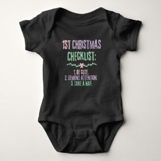 Body Para Bebê Minha Primeira Lista de Natal Bebê Roupa