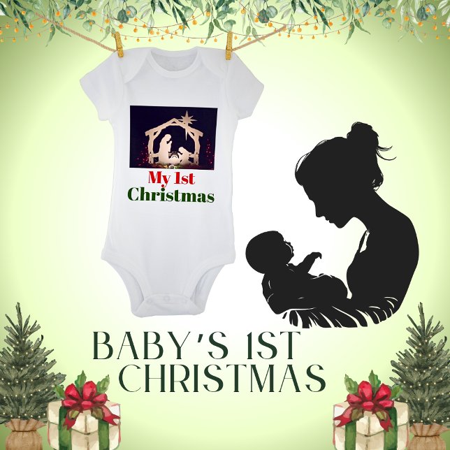 Body Para Bebê Minha Primeira Natal (Baby's 1st Christmas)