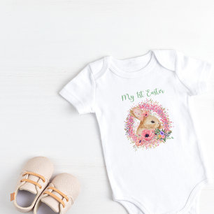 Body Para Bebê Minha Primeira Páscoa Coelhinho De Páscoa De Aquar