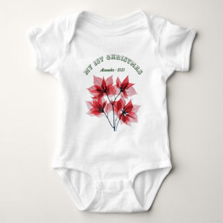 Body Para Bebê Minha Primeira Poinsettia De Natal - Nome Do Bebê