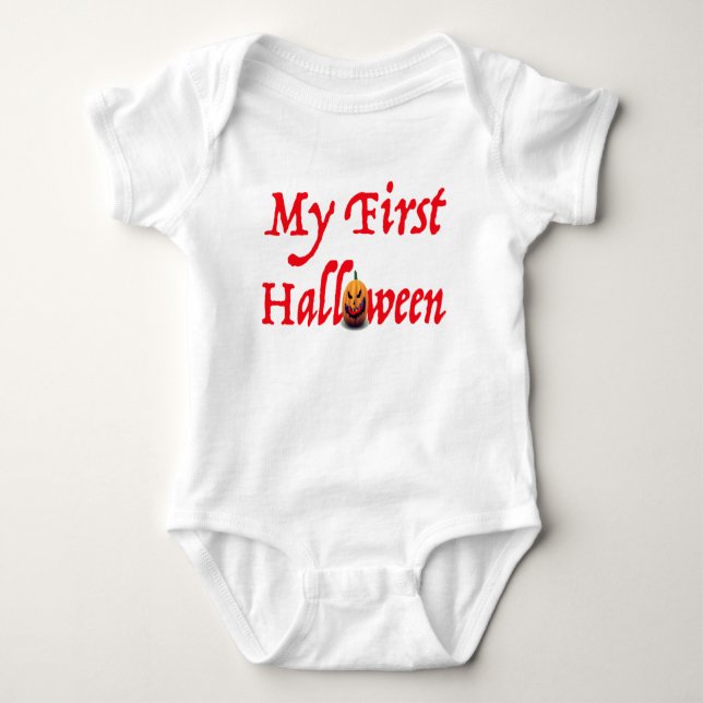 Body Para Bebê Minha Primeira Roupa De Morro De Halloween - Camis (Frente)
