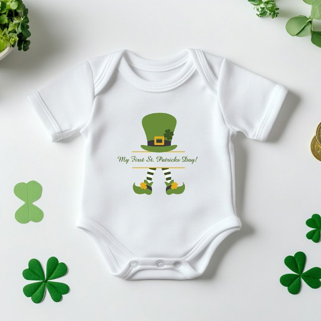 Body Para Bebê "Minha primeira Rua. Dia de Patrick" Personalizado ("My First St. Patrick's Day" Custom Baby Bodysuit)