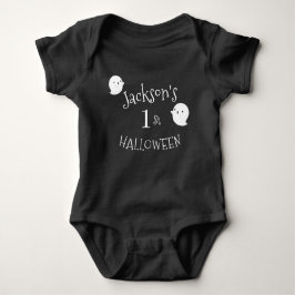 Body Para Bebê Minha rua de Halloween Black & White Personalizada