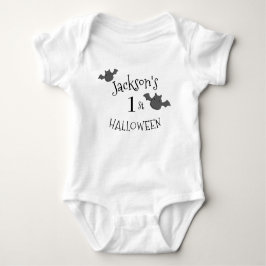 Body Para Bebê Minha rua de Halloween Black & White Personalizada