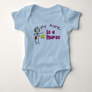 Body Para Bebê "Minha tia é t-shirt dos miúdos de uma enfermeir