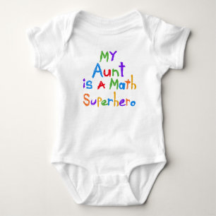 Body Para Bebê Minha tia Matemática Super-herói T-shirt e