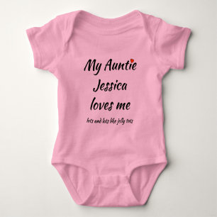 Body Para Bebê Minha tia me ama de corpo de bebê com nome person