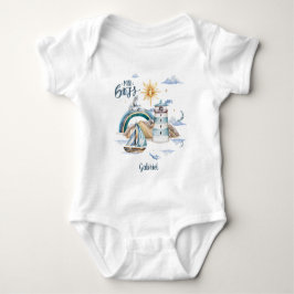 Body Para Bebê Mini Barco Chefe No Oceano Personalizável