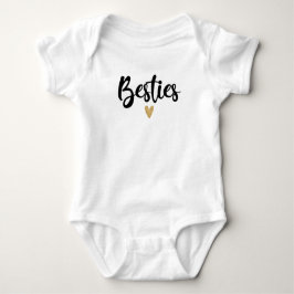 Body Para Bebê Mini Besties Correspondente Script T-Shirt
