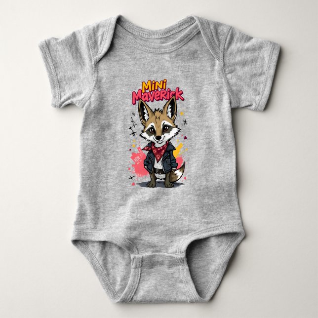 Body Para Bebê Mini Maverick Cool Rebel Coyote Playground Punk  (Frente)