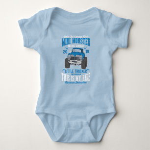 Body Para Bebê Mini Monster Truck Manic Little Trucker Boy Baby
