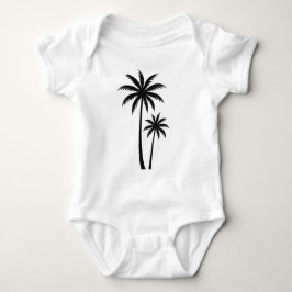 Body Para Bebê Minimalist Tropical Palm Trees Silhouette Art Tee