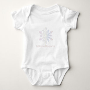 Body Para Bebê MinneSnowta com Floco de Neve