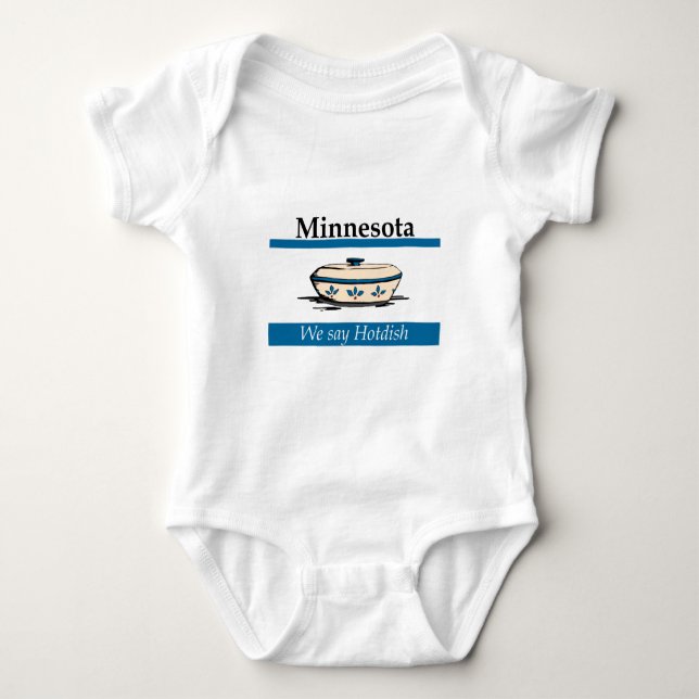 Body Para Bebê Minnesota: Dizemos Hotdish (Frente)