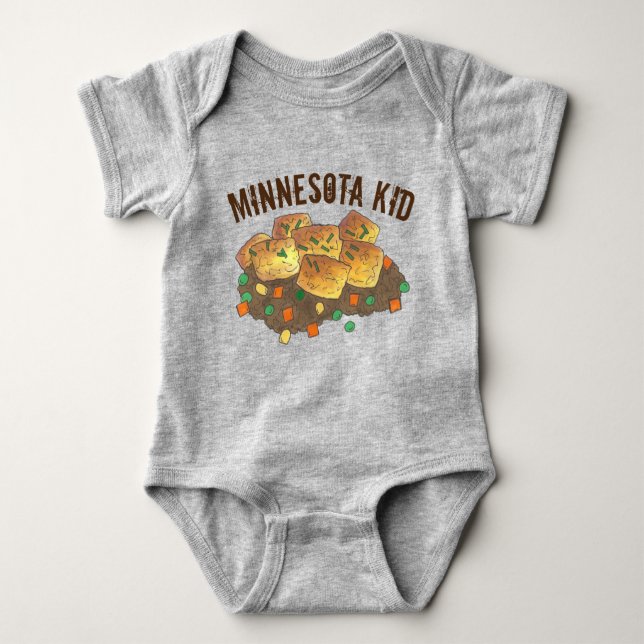 Body Para Bebê Minnesota Kid Hot Dish Tater Tot Casserole Hotdish (Frente)