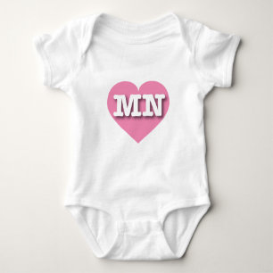 Body Para Bebê Minnesota Solid Pink Heart - Big Love