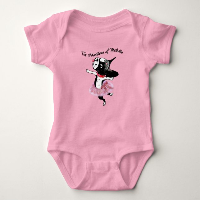 Body Para Bebê Mirabelle do boston terrier baby tutu bailerina b (Frente)