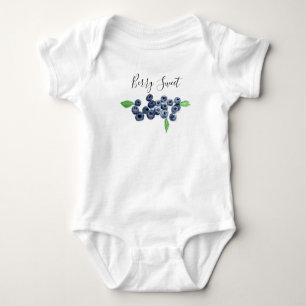 Body Para Bebê Mirtilos Berry Sweet frutas aquarela comida