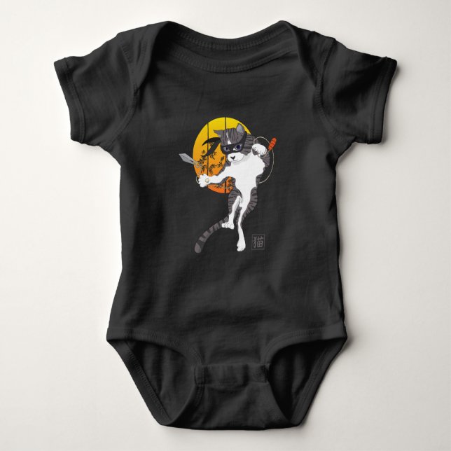 Body Para Bebê Missão da lua cheia: Gato Ninja (Frente)