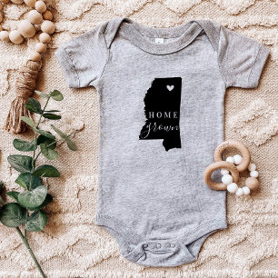 Body Para Bebê Mississippi Home Grown State Tee