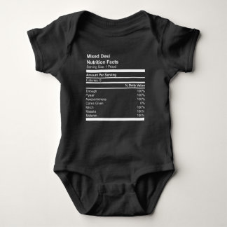 Body Para Bebê Mistura Desi Nutrition Facts Baby Jersey T-Shirt