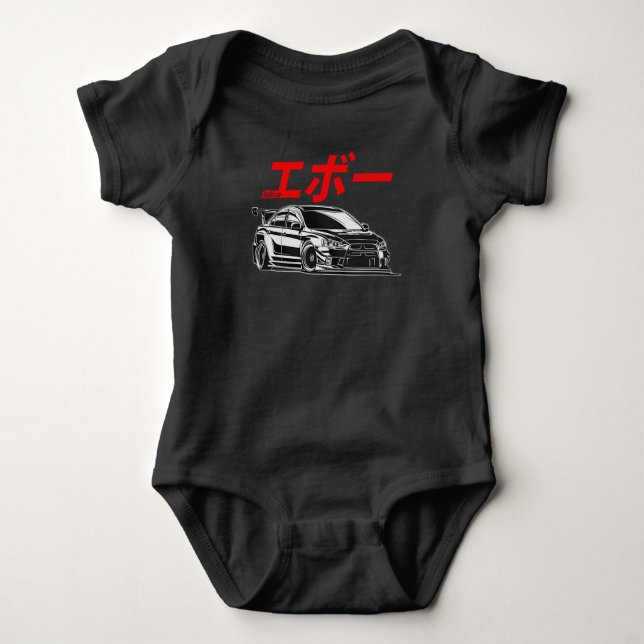 Body Para Bebê Mitsubishi EVO Japão Estilo T-Shirt Para Mulheres (Frente)
