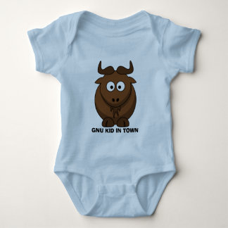 Body Para Bebê Miúdo engraçado do Gnu dos desenhos animados na