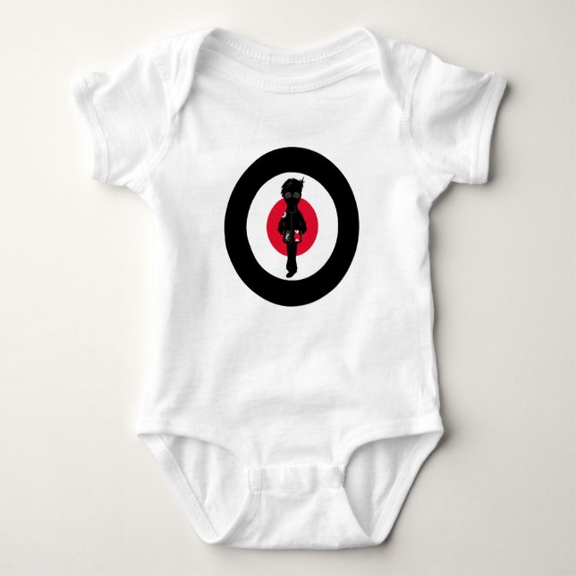Body Para Bebê Mod legal em Silhouette (Frente)