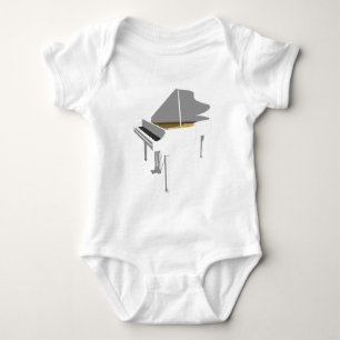 Body Para Bebê Modelo 3D:Piano Branco: