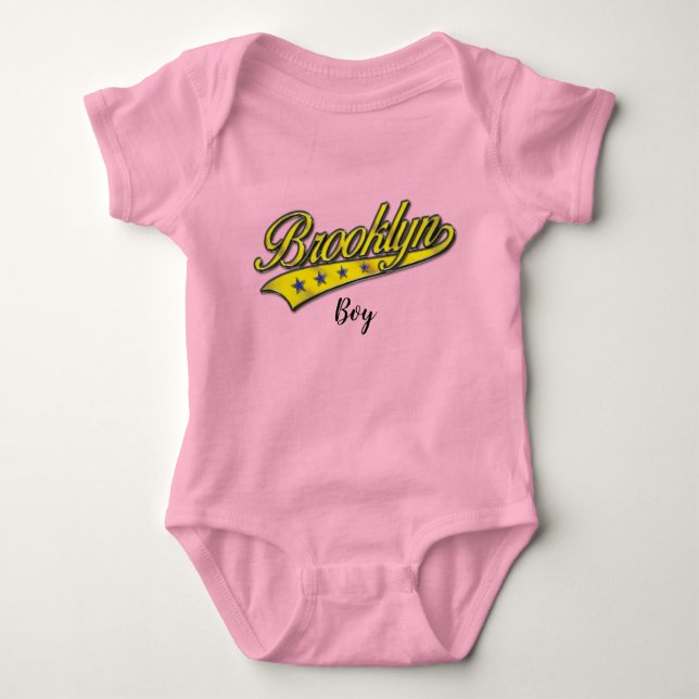 Body Para Bebê Modelo de design Brooklyn Gold Swoosh (Frente)