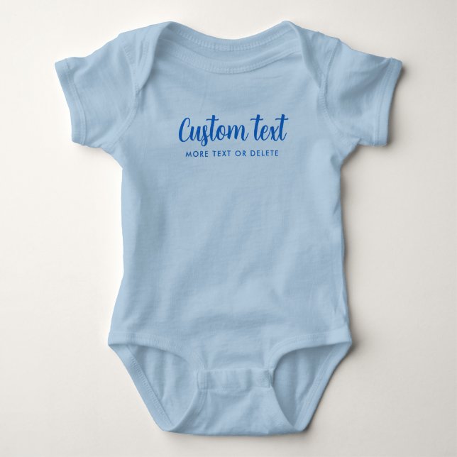 Body Para Bebê Modelo de Nome de Texto Manuscrito Macacão Azul Me (Frente)