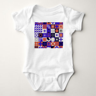 Body Para Bebê Modern Bauhaus: Padrão Geométrico Negrito.